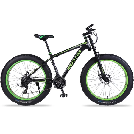 ll-Black green Волчий Клык велосипеда 7/21/24 Скорость горный велосипед 26*4,0 с крупными покрышками для езды по bicicleta mtb дорожный велосипед Для мужчин Для женщин - Цвет: ll-Black green