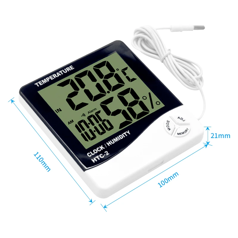 lcd electronic temperature humidity meter room digital thermometer hygrometer weather station alarm clock htc 2 free global shipping