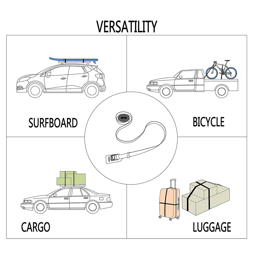 1 пара стяжных ремней спинной доски для серфинга каяк багажник на крышу открытом