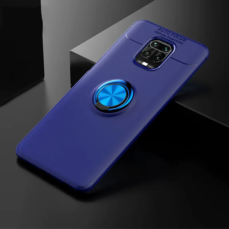 Премиум Магнитный чехол Xiaomi Redmi Note 9 Pro S с кольцом и подставкой силиконовый для 9S