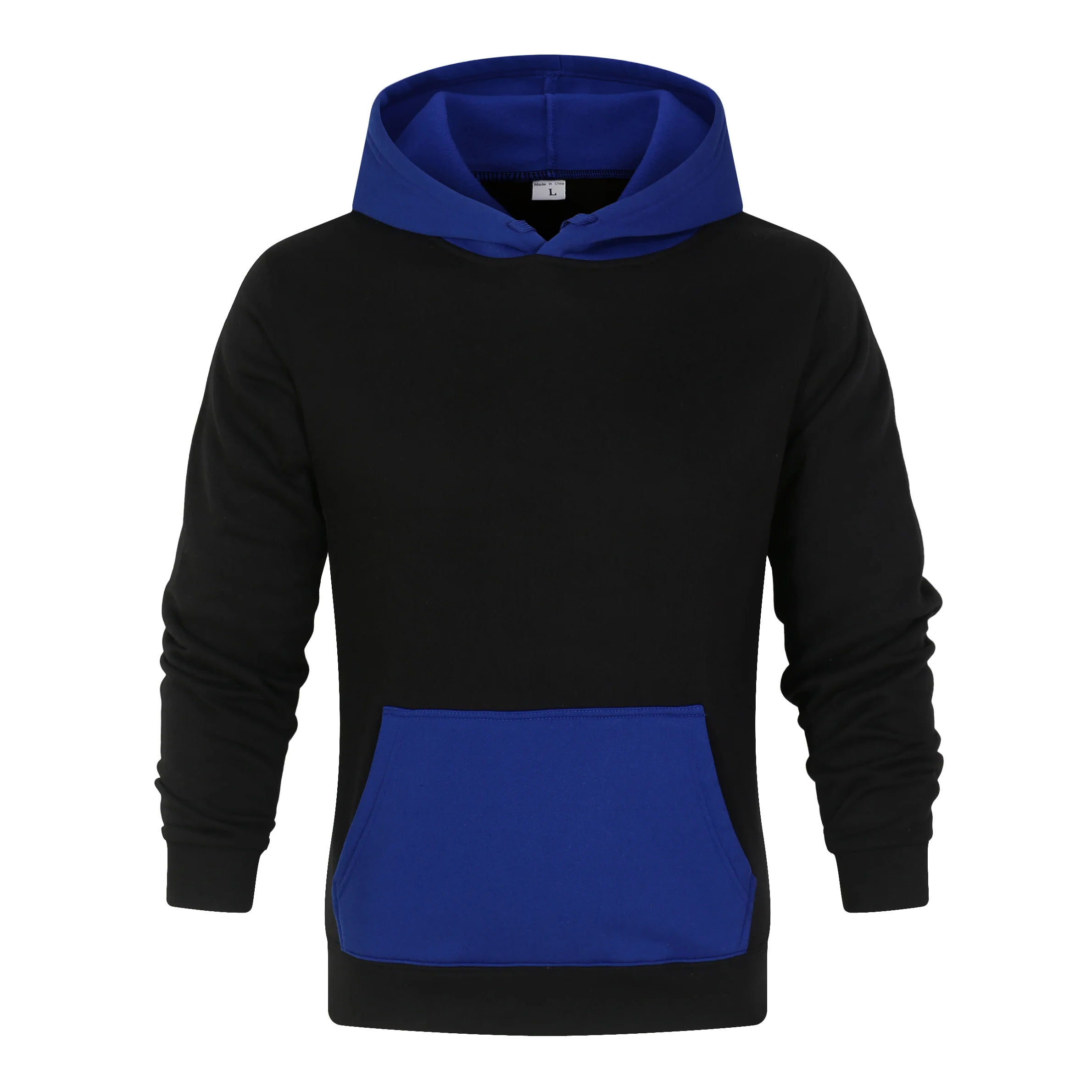 

Contrast men's hoodie solid color sweatshirt men's 2019 fashion men's pullover fleece autumn and winter sportswear