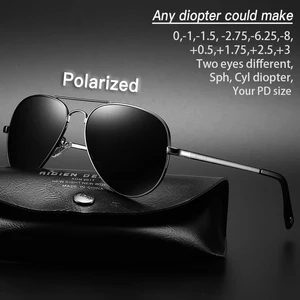 Imported Myopia sunglasses diopter Polarized oversize prescription aviation sun glasses for nearsighted men w