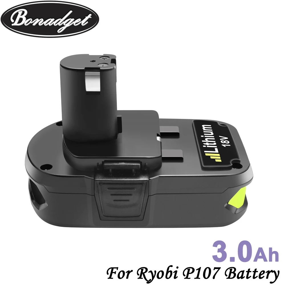 Сменный аккумулятор Bonadget для Ryobi P104 P105 P102 P103 P107 18 в 3000 мАч|Перезаряжаемые батареи| |
