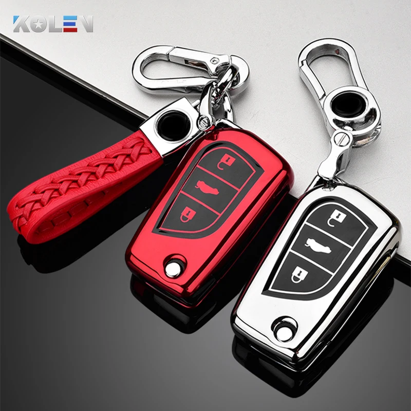 

Soft TPU Car Remote Key Case Cover Shell Fob For Toyota Corolla Reiz Auris Avensis Verso Yaris Aygo Rav4 Scion TC IM Accessories