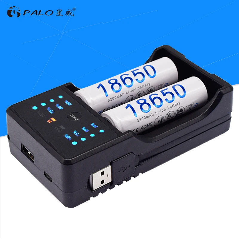 PALO USB светодиодный дисплей умное зарядное устройство для 1 2 В Ni MH CD A AA AAA SC 3 7 18650 14500