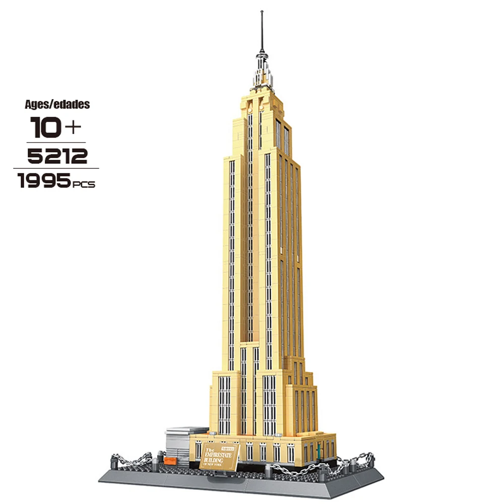 

WANGE 5212 Building Blocks World Famous Architecture Series Empire State Building Of NewYork Funny Kits Toys Adults Gift