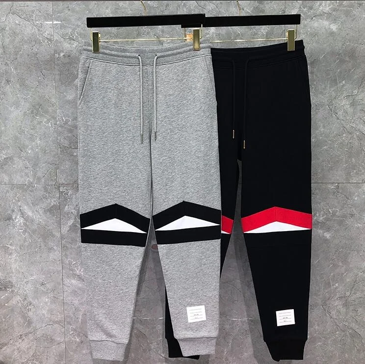 2022 Fashion New Sweatpants Men Panelled Casual Sport Trousers 100% Cotton Tracksuit Bottoms Jogger Track Pants