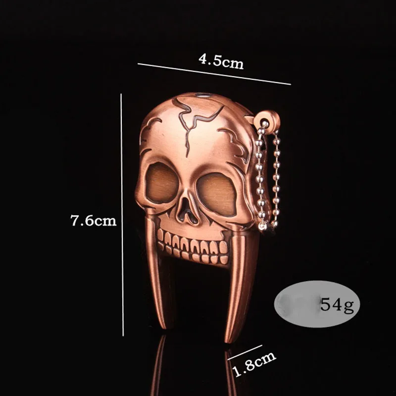 

Creative Cool Personality Skull Key Pendant Metal Inflatable Windproof Straight Lighter Key Ring Gadgets For Men