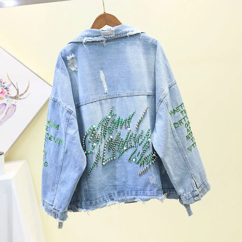 Новинка весенне осеннее свободное ковбойское короткое пальто с вышитыми