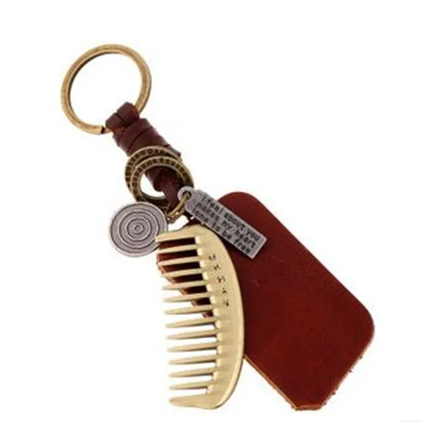 Comb Key ring 1 шт. маленькие золотые расчески для волос ручной работы также могут быть брелоками для ключей креативные подарки или подарки на день рождения расчески для волос - Цвет: Comb Key ring
