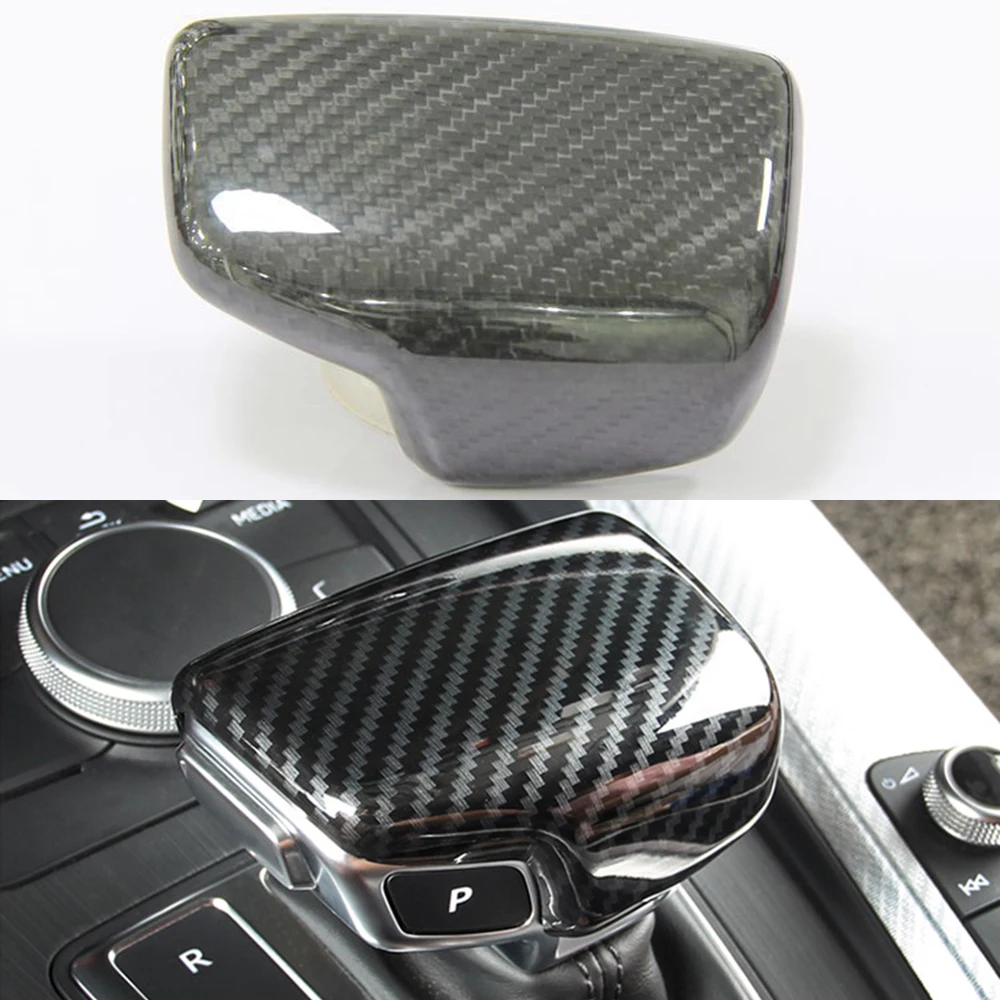 

Real carbon fiber selector lever handle Gear Shift Knob handball cover For Audi A3 A4 B9 A5 A7 Q3 Q5 Q7 2016 - 2019