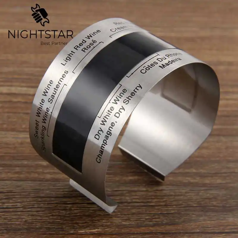 

Wine Thermometer Stainless Steel Wine Bracelet Thermometer 0-24 Degree centigrade Red Wine Temperature Sensor