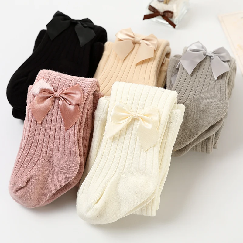 Зимние колготки в рубчик для маленьких девочек осенние детские термальные