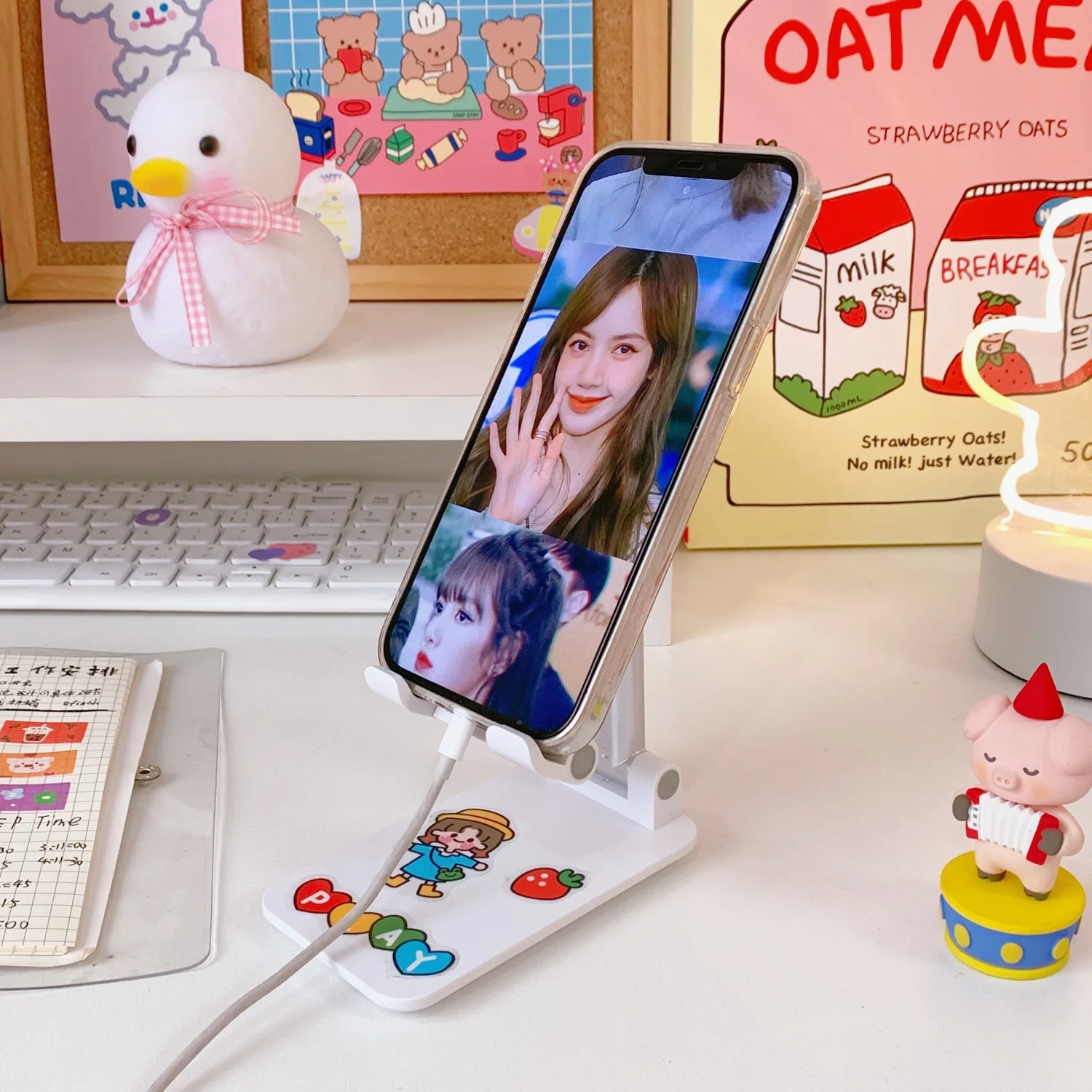 Kawaii с регулировкой по высоте Портативный мобильный телефон складной держатель