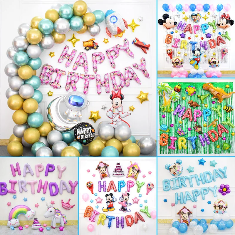 

Disney Marvel Mickey Mouse and Snow Princess Boys and Girls Birthday Party Decoration Balloon Package Decorations Party Llama