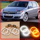 Хлопсветодиодный светодиодная кольцевая лампа Angel Eye Halo с переключением DRL белогоянтарного цвета для Opel Astra H, без проектора 2007, 2008, 2009, 2010
