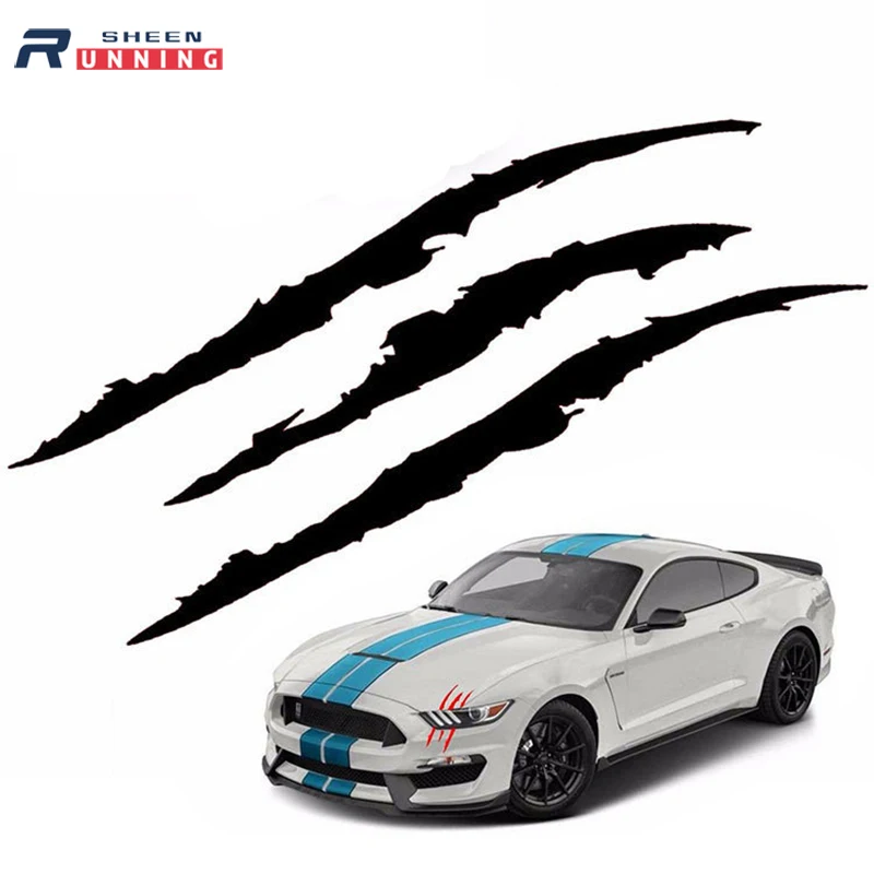 Автомобильные наклейки для фар с привидениями царапинами капот двигателя лапа