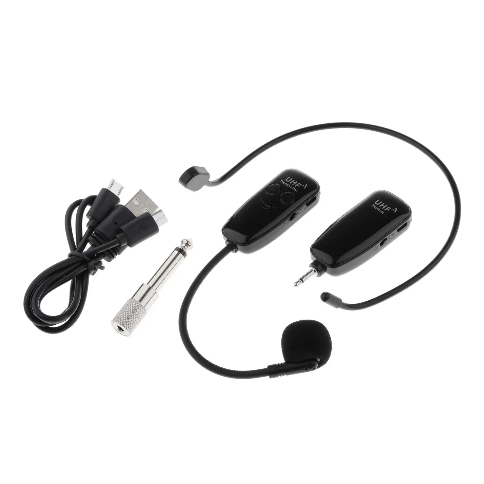 

UHF Microphone Headset System 3.5mm Plug Teaching Head Mounted Handheld Mic