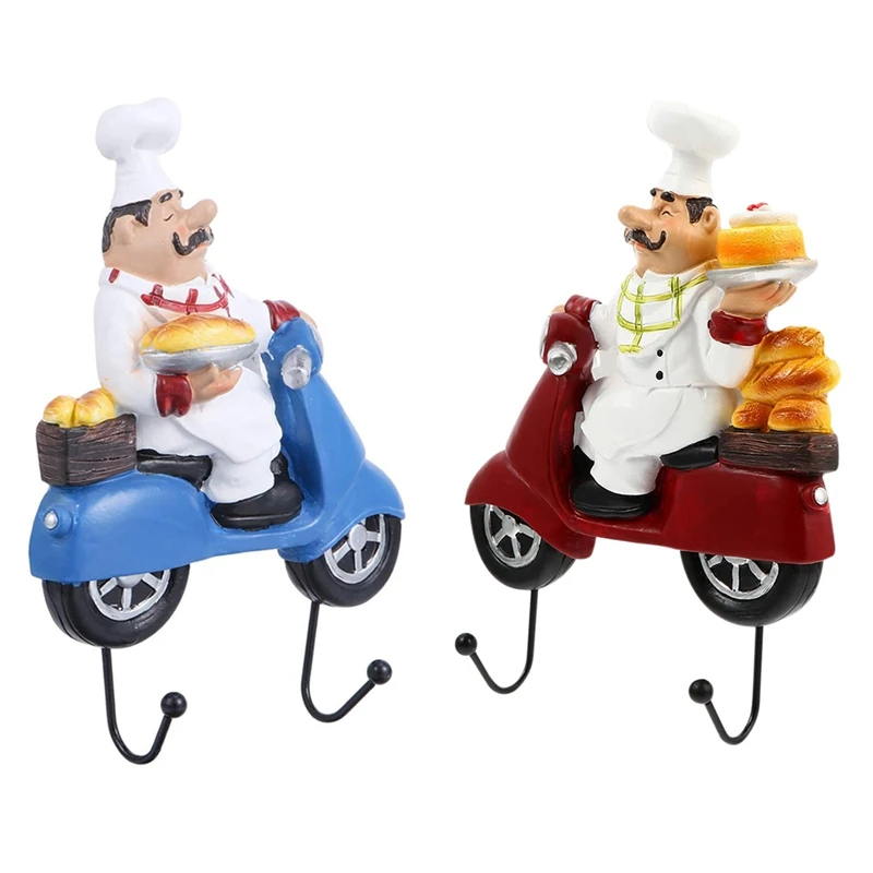 

LUDA Kitchen Wall Hanging Decoration Kitchen Restaurant Bakery Decoration Chef With Bread Doll Wall Hook Decoration