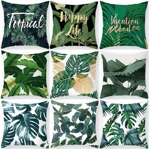Диванные подушки с изображением тропических листьев, кактусов, монстеры 43*43 чехол для подушки из полиэстера, декоративные наволочки 40506