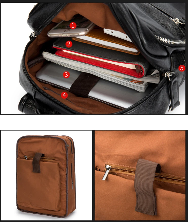 New Brand Genuine Leather Men Backpacks Real Natural Student Backpack Boy Luxury Business Laptop School Bag 14 Inch | Багаж и сумки