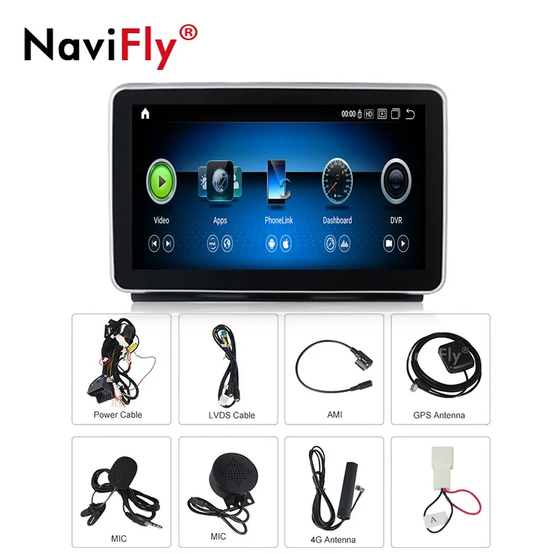 

NaviFly Carplay Snapdragon625 Android 10 Car DVD GPS for Mercedes Benz ML W166 GL X166 ML300 ML350 ML400 ML550 GL350 GL400 GL500