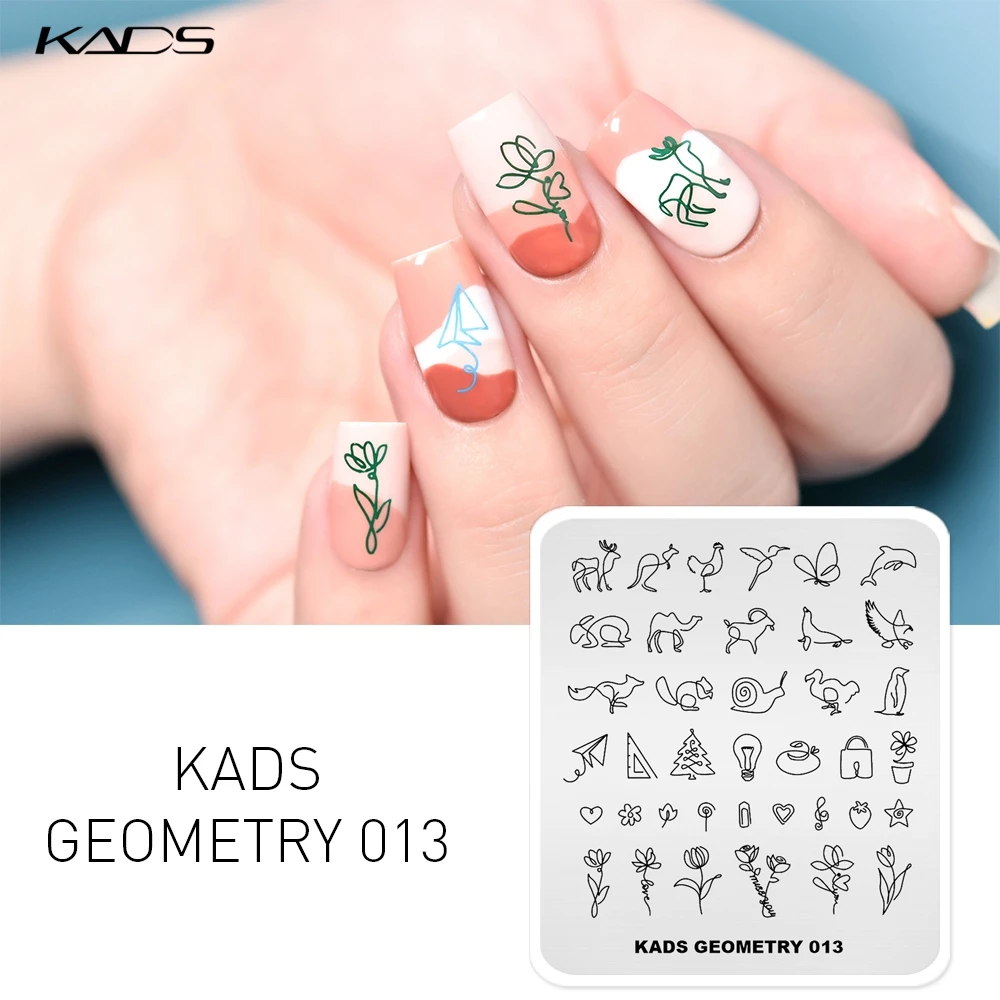 1 шт. штамповочная пластина для ногтей простая линия КИТ белка цветочный узор