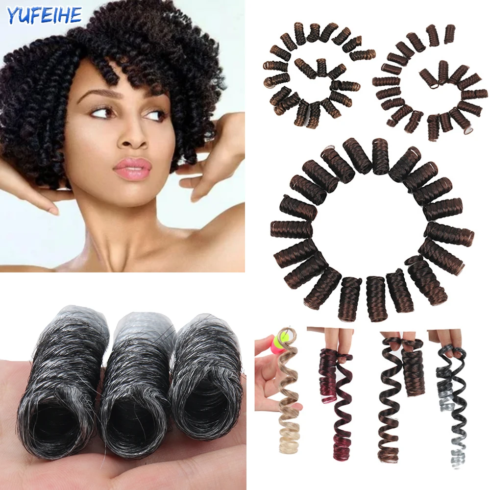 

Yufeihe Synthetic Jamaican Bounce Twist Ombre Color Crochet Braids 10'' 20'' Kenzie Curls Braiding Hair Small Spring Twist Hair