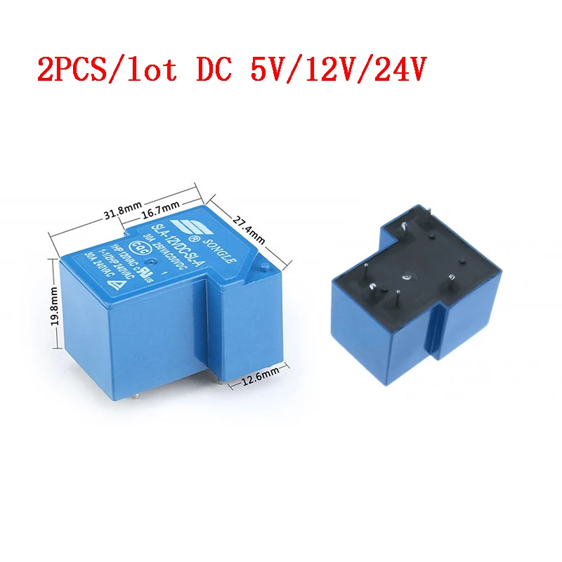2 шт./лот DC 5 V/12 V/24 V Мощность реле SLA-05VDC-SL-A SLA-12VDC-SL-A SLA-24VDC-SL-A реле 5 В, 12 В, 24 В постоянного тока твердотельные реле T90 30A
