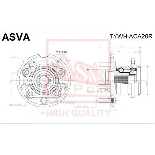 Ступица колеса с интегрированным подшипником ASVA TYWH ACA20R|Клатчи и аксессуары| |