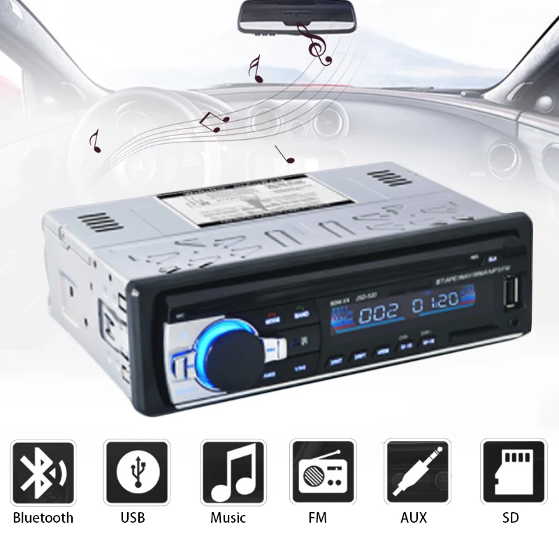 Автомагнитола 1DIN с дистанционным управлением стерео система поддержкой Bluetooth USB