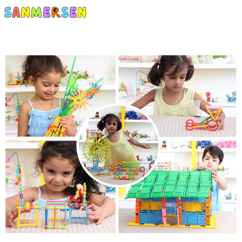 1100 Pcs Plastic DIY Blocks Toy Geometry Construction Set Model And Building Educational Developmental Toys For Kids | Игрушки и хобби