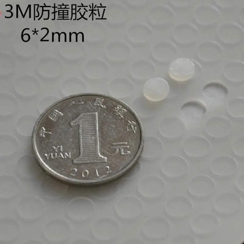 1080PCS 6mm x 2mm Translucent Black Anti Slip Silicone Rubber Bumper Damper Shock Absorber 3M Self-Adhesive Silica Gel Feet Pads