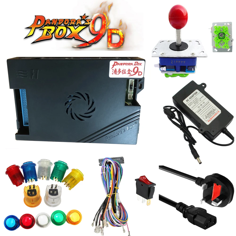 

Pandora's Box 9D Arcade Console 2500 in 1 Copy Sanwa Joystick 8 Button Led Tube 2 Player Controller Retro Games for home TV