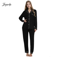 joyaria pajama sets women long sleeve sleepwear button down pj pants set soft bamboo female night suit pjs women pyjamas femmes