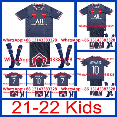 

2021 2022 Top Thai Best quality 21-22 custom shirt Children Free shipping Top Best sale +sock psgES