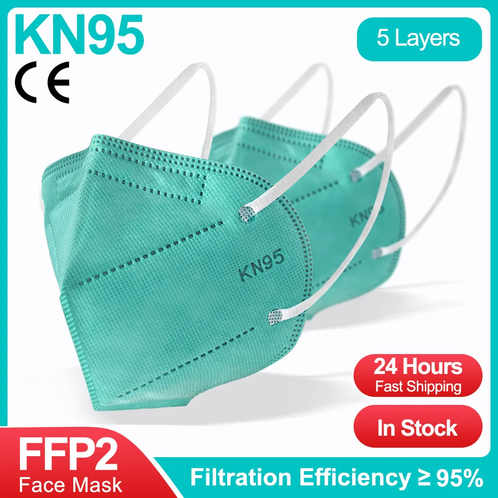 

Маска для лица KN95, сертифицированная FFP2, цветные маски для взрослых ffp2reable, 5 слоев, защитная маска от пыли