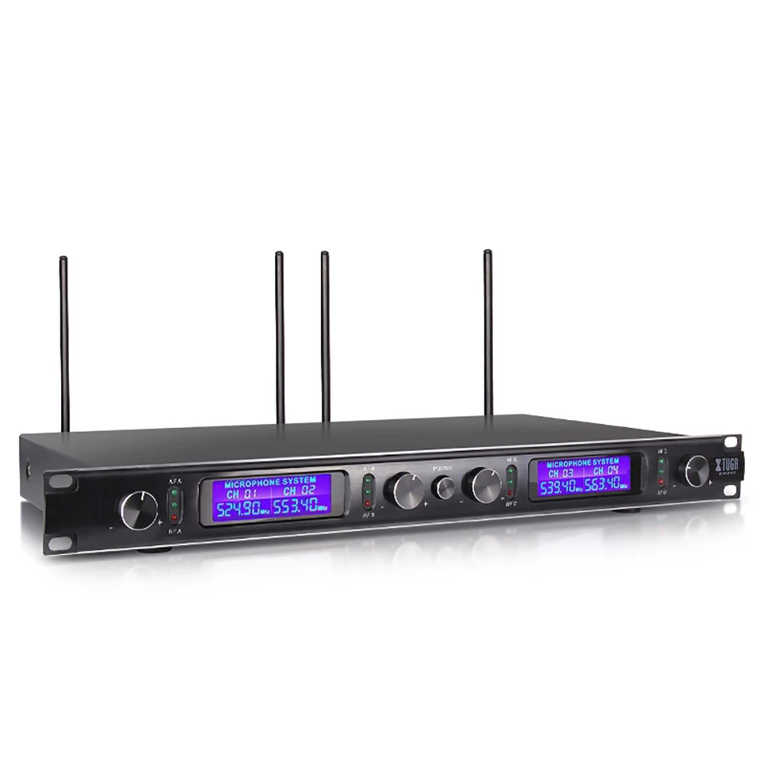 XTUGA EW240 4 канальная Беспроводная система караоке микрофонов UHF беспроводной