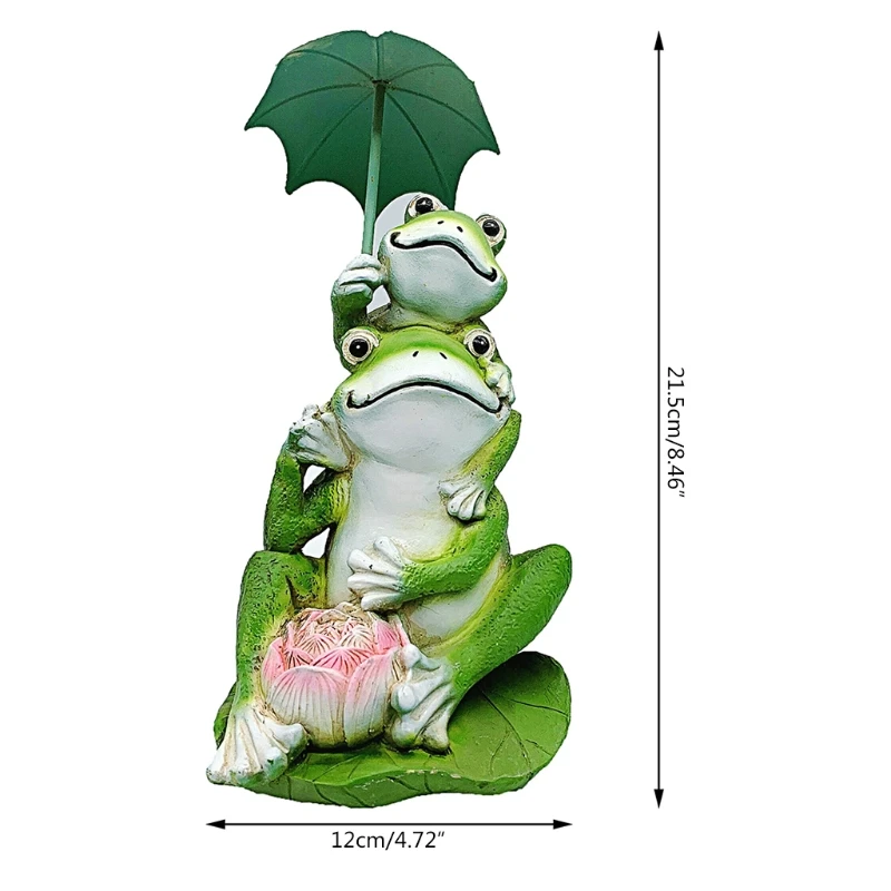 

Garden Statue Cartoon Frog Figurines Resin Ornaments Sculpture Yard Lawn Decor
