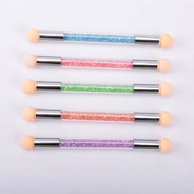 

1Pc New Gradient Nail Brush Nail Art Tool + 4 Nail Sponge French Manicure Embossing Pen Ombre Acrylic Painting Tools