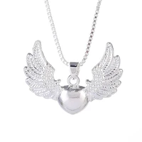 fashion beautiful angel necklace heart exquisite women wing charm pendant