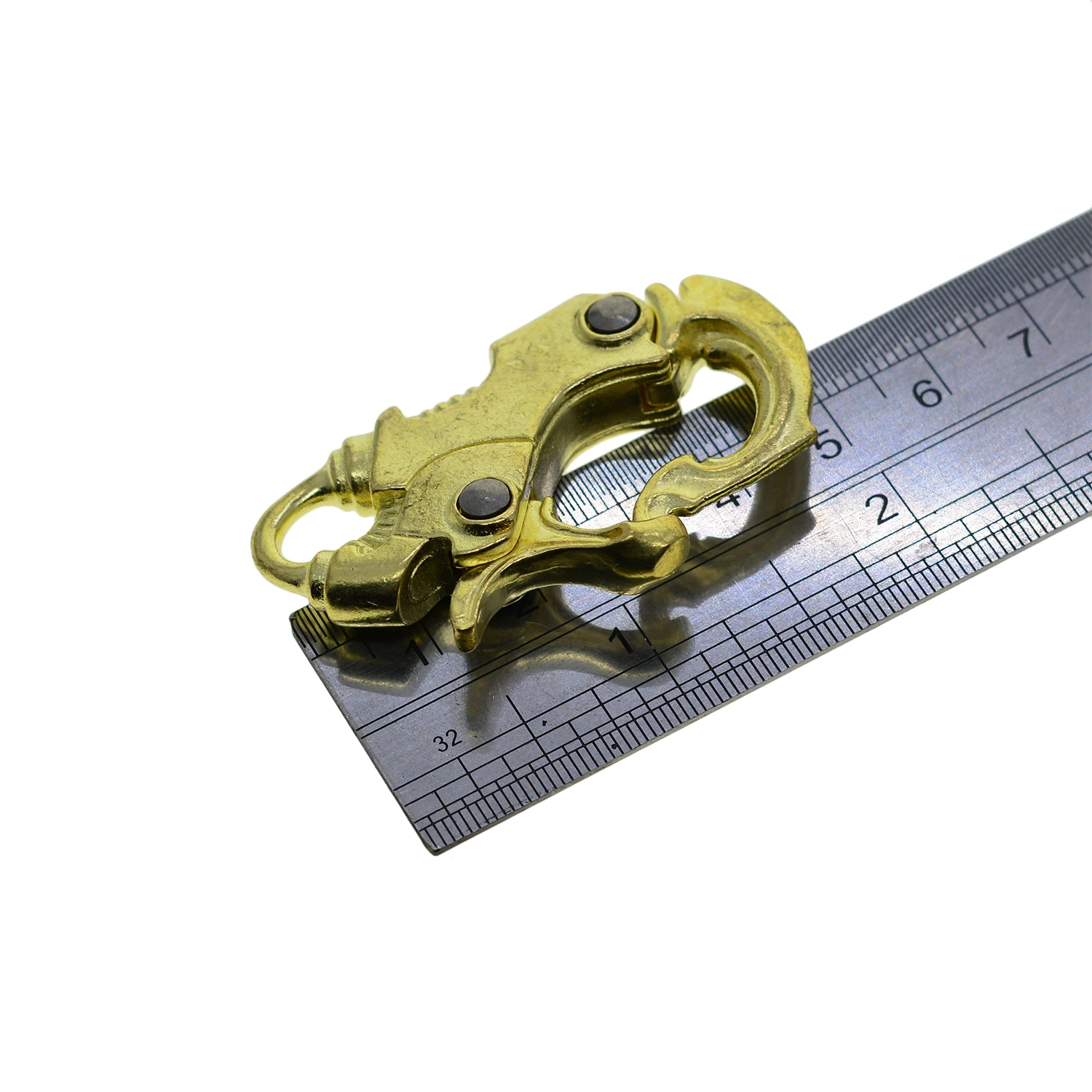 Латунный шведский морской карабин с защелкой быстросъемный для кожаного ремесла