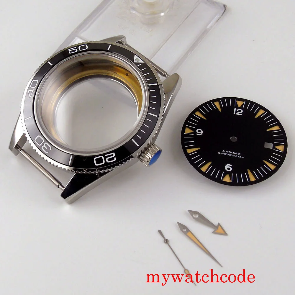 41 мм корпус из нержавеющей стали чехол для часов сапфировое стекло вращающийся