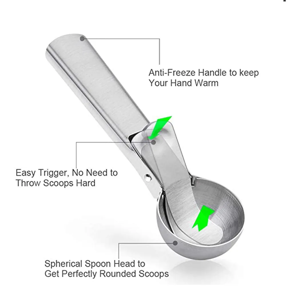 

Ice-cream Scoop Ice Cream Stainless Steel Ice Ball Maker Frozen Yogurt Cookie Dough Meat Balls Ice Cream Watermelon Spoon#Y30