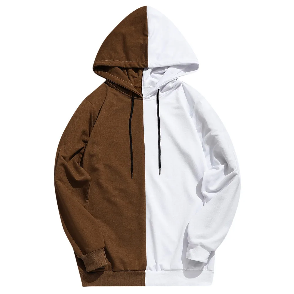 New Men's Hoodie Outwear Casual Patchwork Slim Fit Mens Blouse Sweatshirt Warm Hooded Autumn Tops | Мужская одежда