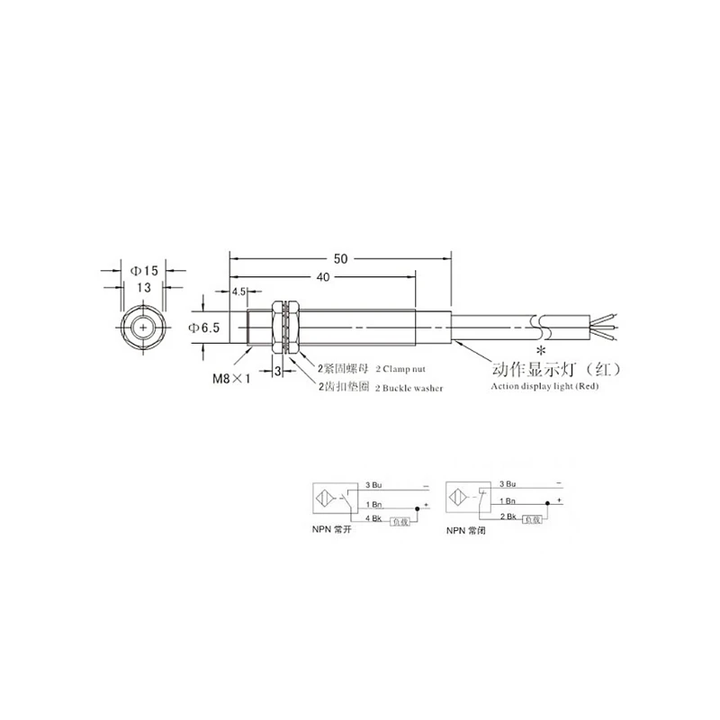 M8 2 мм DC 5V NPN NO LJ8A3 Z/BX индуктивный датчик приближения|Выключатели| |