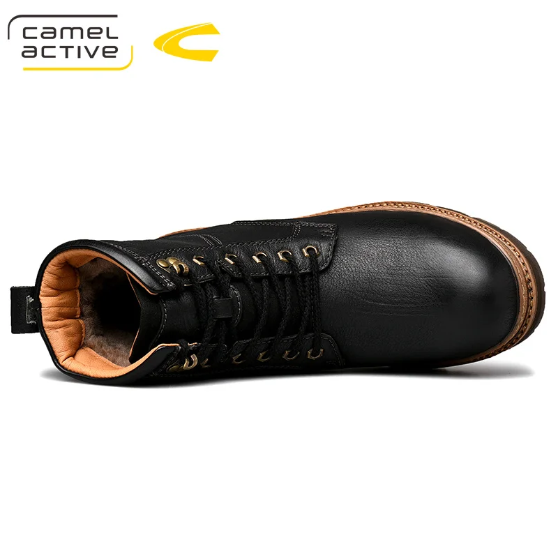Camel Active/Новые мужские ботинки зимние ботинки из натуральной кожи модные рабочие ботинки в стиле ретро Мужская обувь высокого качества на толстой нескользящей подошве