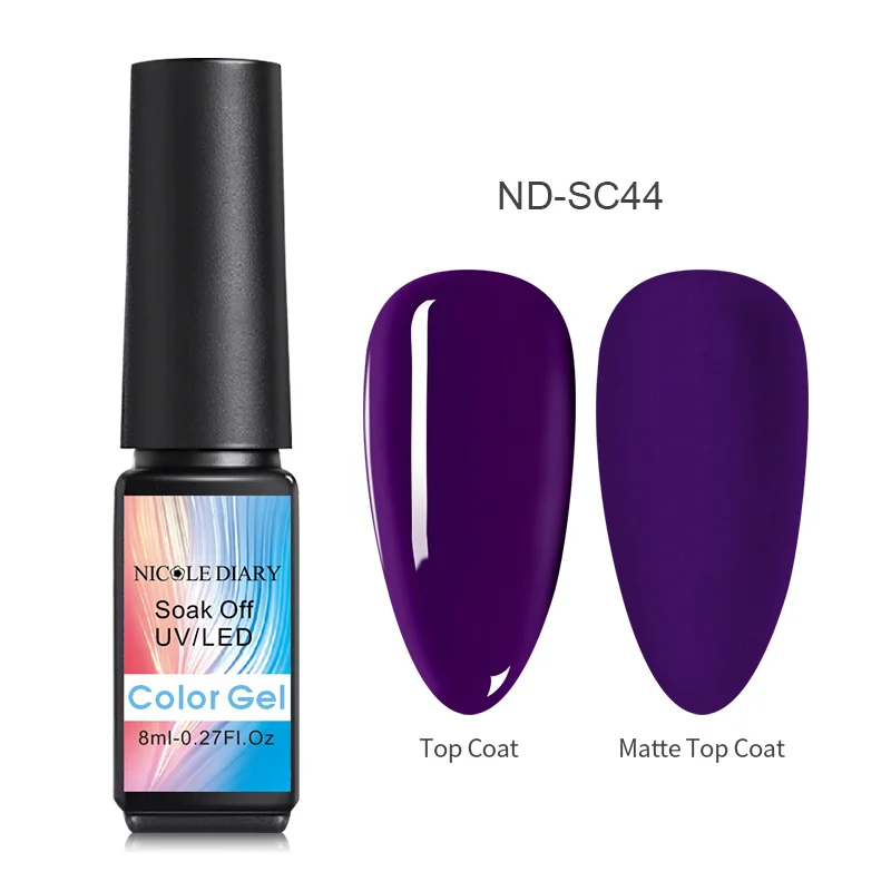 ND-SC44 NICOLE DIARY, розовое золото, гель для ногтей, блестящий Светодиодный УФ-гель, для маникюра, блестки, отмачиваемый Гель-лак для ногтей, Полупостоянный Гель-лак - Цвет: ND-SC44