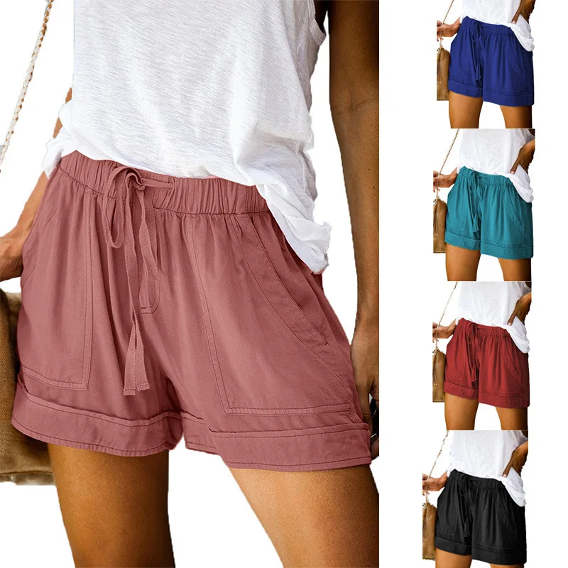 

Women Shorts Casual Pockets Plus Size Clothing for Women 4xl 5xl 6xl Sexy Woman Clothing 2021 Summer Pink Shorts