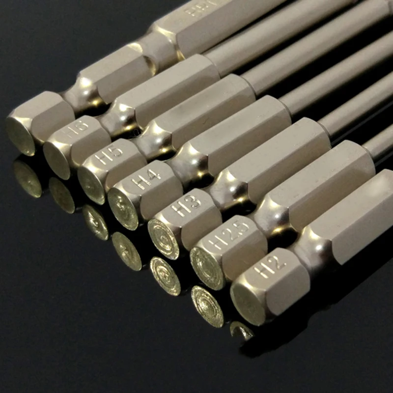 

5pcs 150mm Ball Head Hex Shank Bit S2 Magnetic Electric Screwdriver Bit H3,H4,H5,H6,H8 For Electric Drill